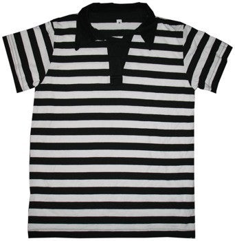 Polo black and white striped shirt best sale